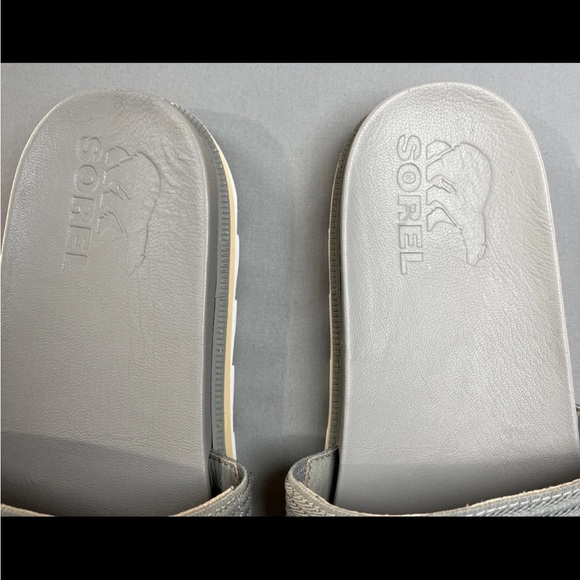 Sorel Women's ROAMING EASY SLIDES Sandals Shoes Size 8‎ GREY/SEA SALT - Picture 5 of 8